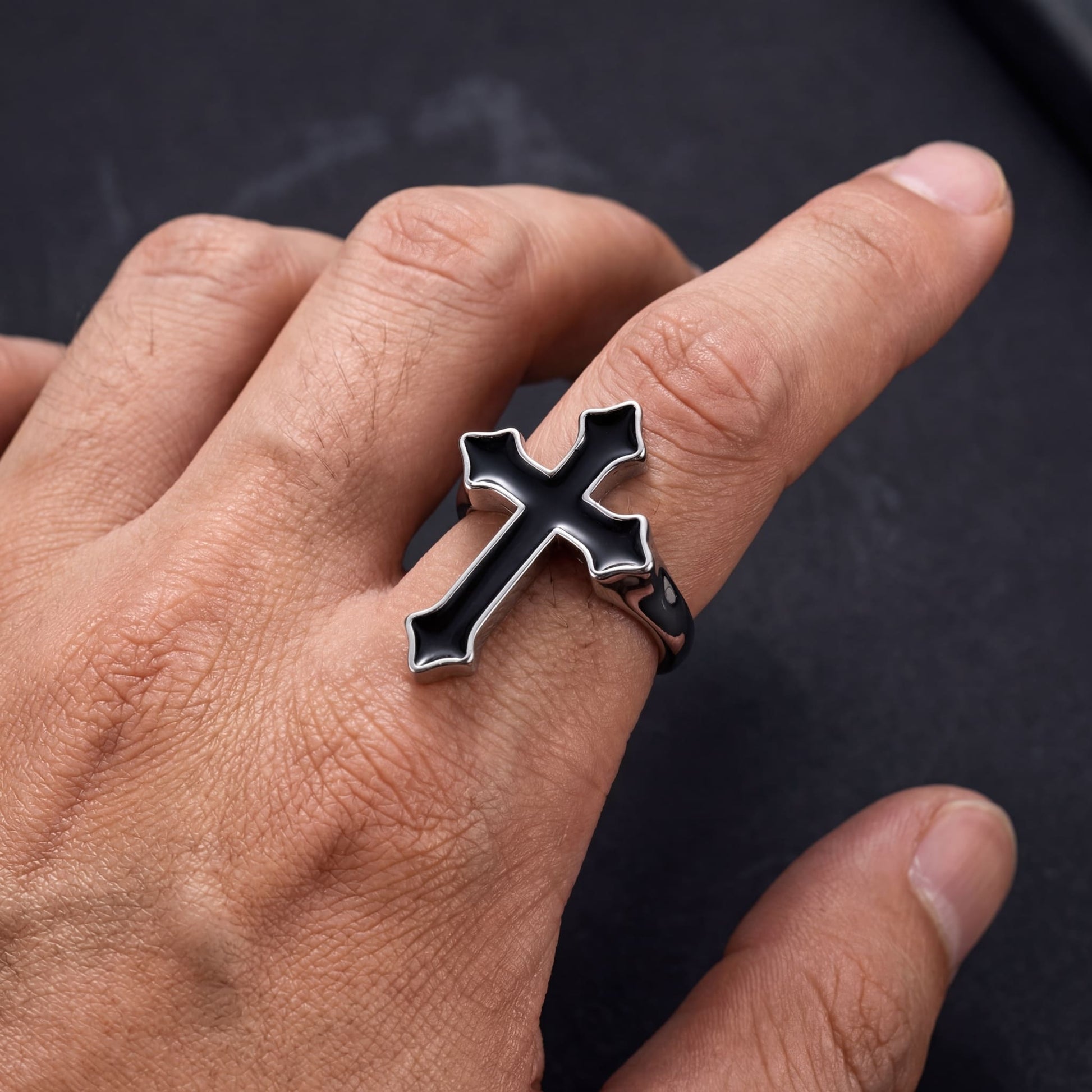 EDELSTAHL "CROSS V3" RING - ICERAIN JEWELRY