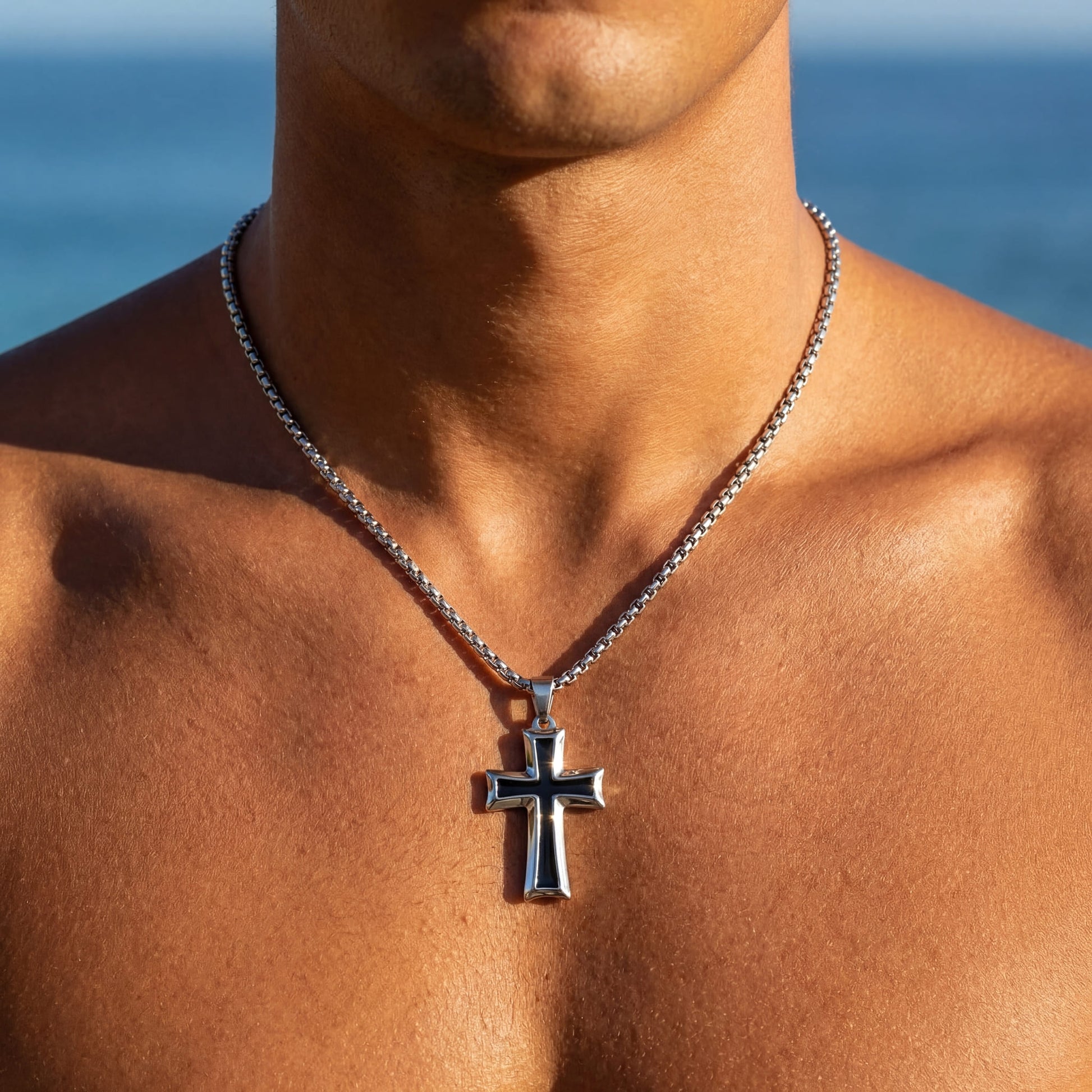 EDELSTAHL "CROSS V2" KETTE - ICERAIN JEWELRY
