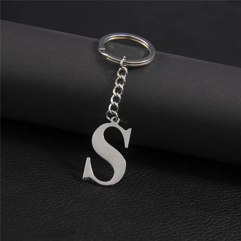 PERSONALISIERTER EDELSTAHL ANFANGSBUCHSTABE "FLISH" SCHLÜSSELANHÄNGER - ICERAIN JEWELRY