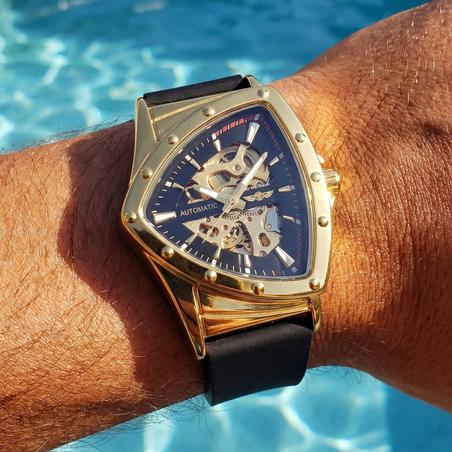 EDELSTAHL AUTOMATIK "TRIANGLAR" UHR - ICERAIN JEWELRY