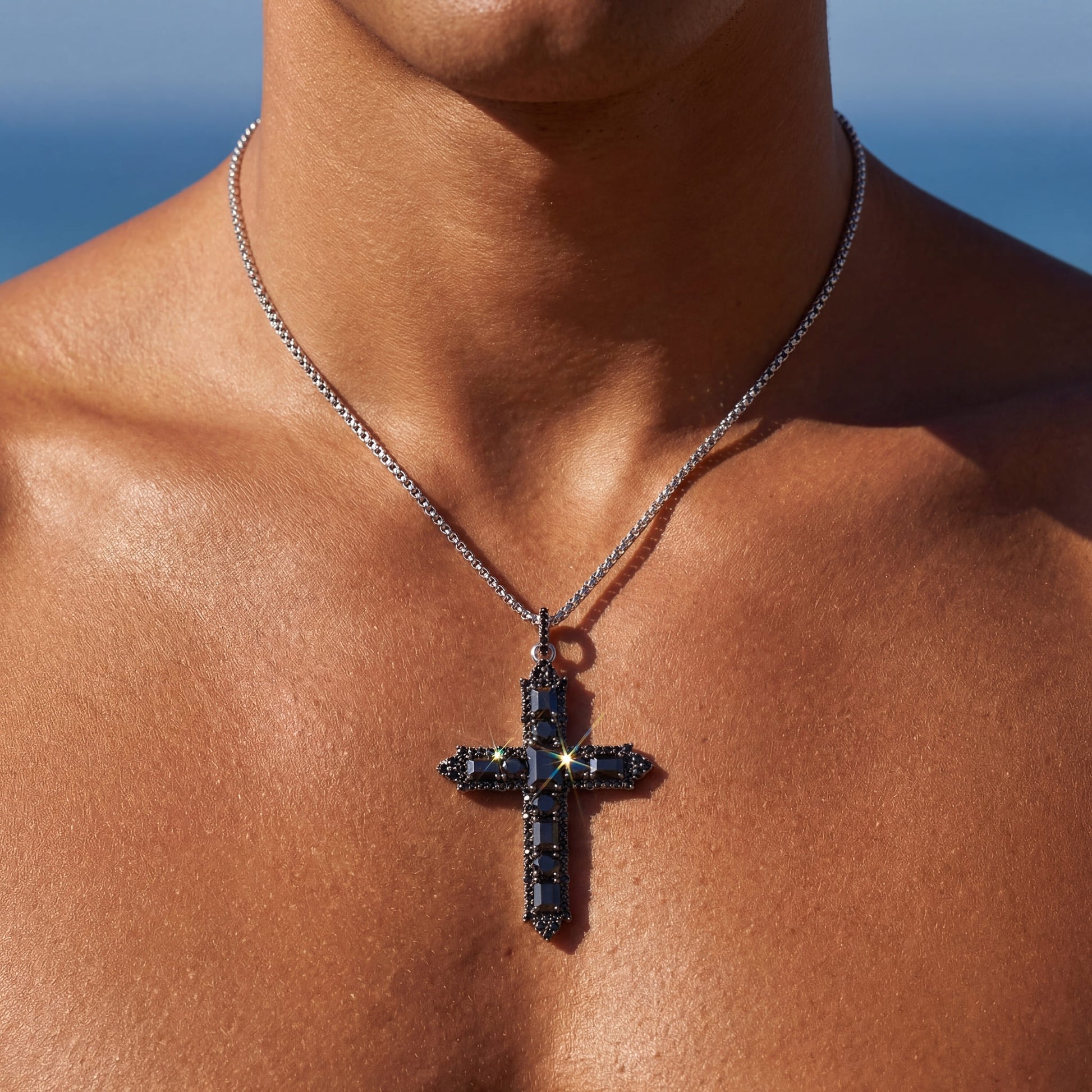 ICED OUT "BLACK CROSS" KETTE - ICERAIN JEWELRY
