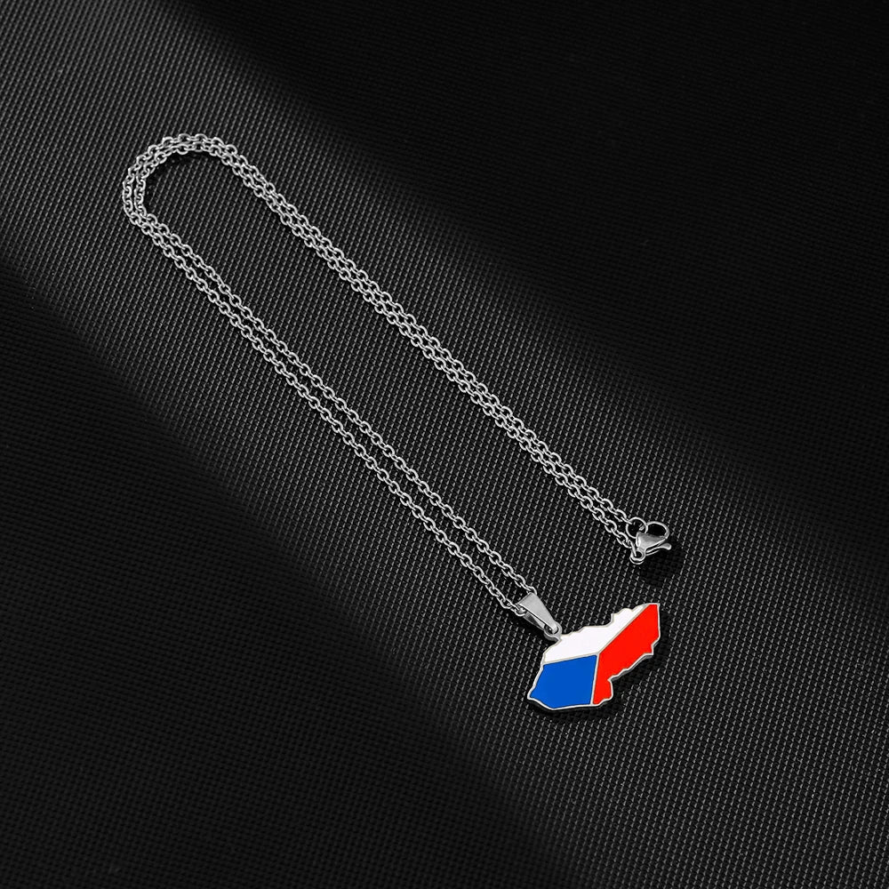 EDELSTAHL "CZECH REPUBLIK" LÄNDERKETTE - ICERAIN JEWELRY