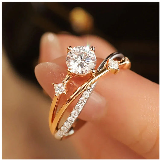 ICED OUT MOISSANITE "STERSTAR" WEISSGOLD 925S SILVER RING - ICERAIN JEWELRY