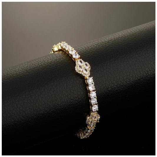 ICED OUT 4MM "GOLD CLOVER TENNIS V2" ARMBAND