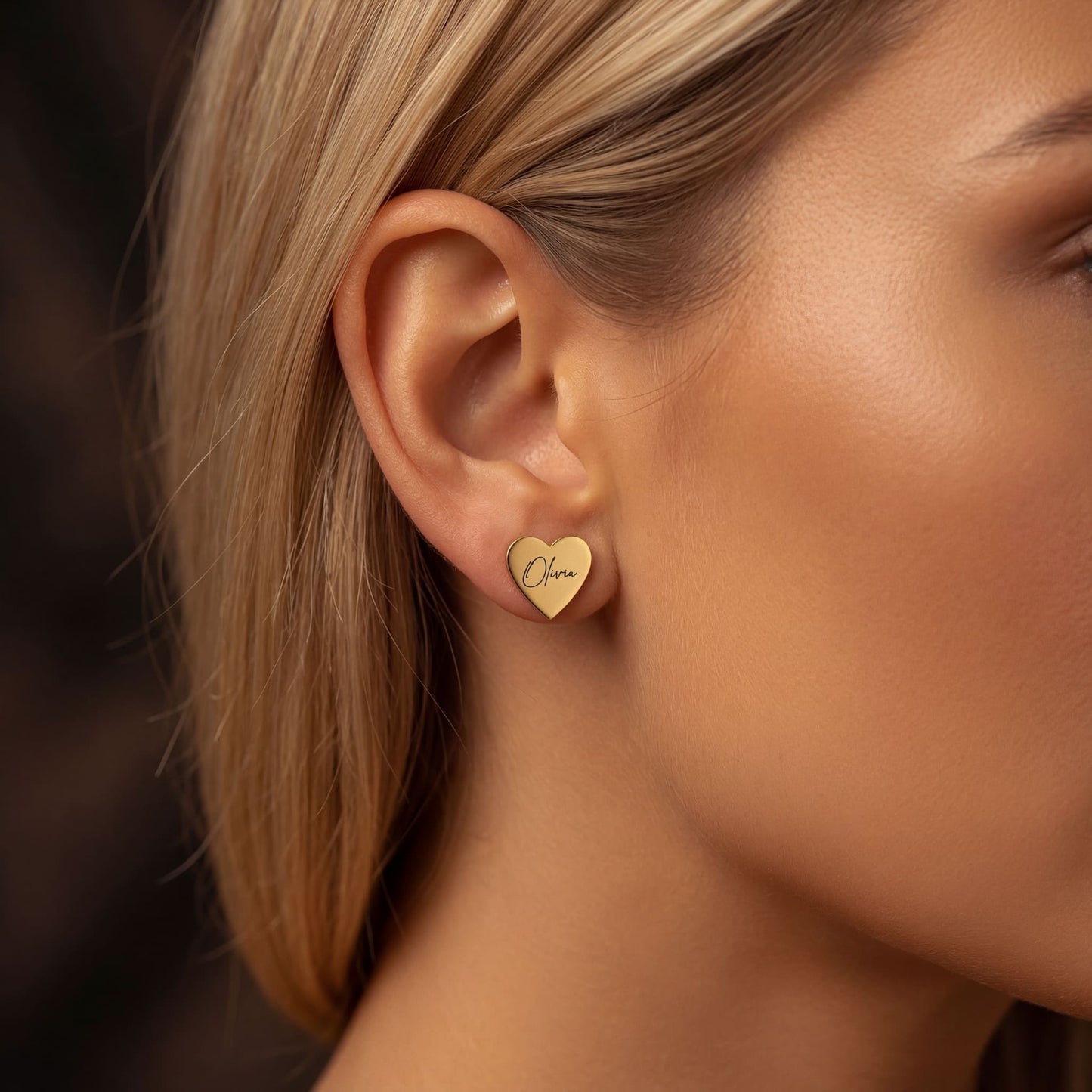 PERSONALISIERTE EDELSTAHL "HEART V2" OHRRINGE - ICERAIN JEWELRY
