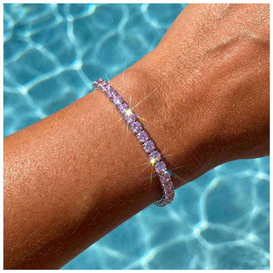 ICED OUT 4MM "PINK TENNIS" ARMBAND - ICERAIN JEWELRY