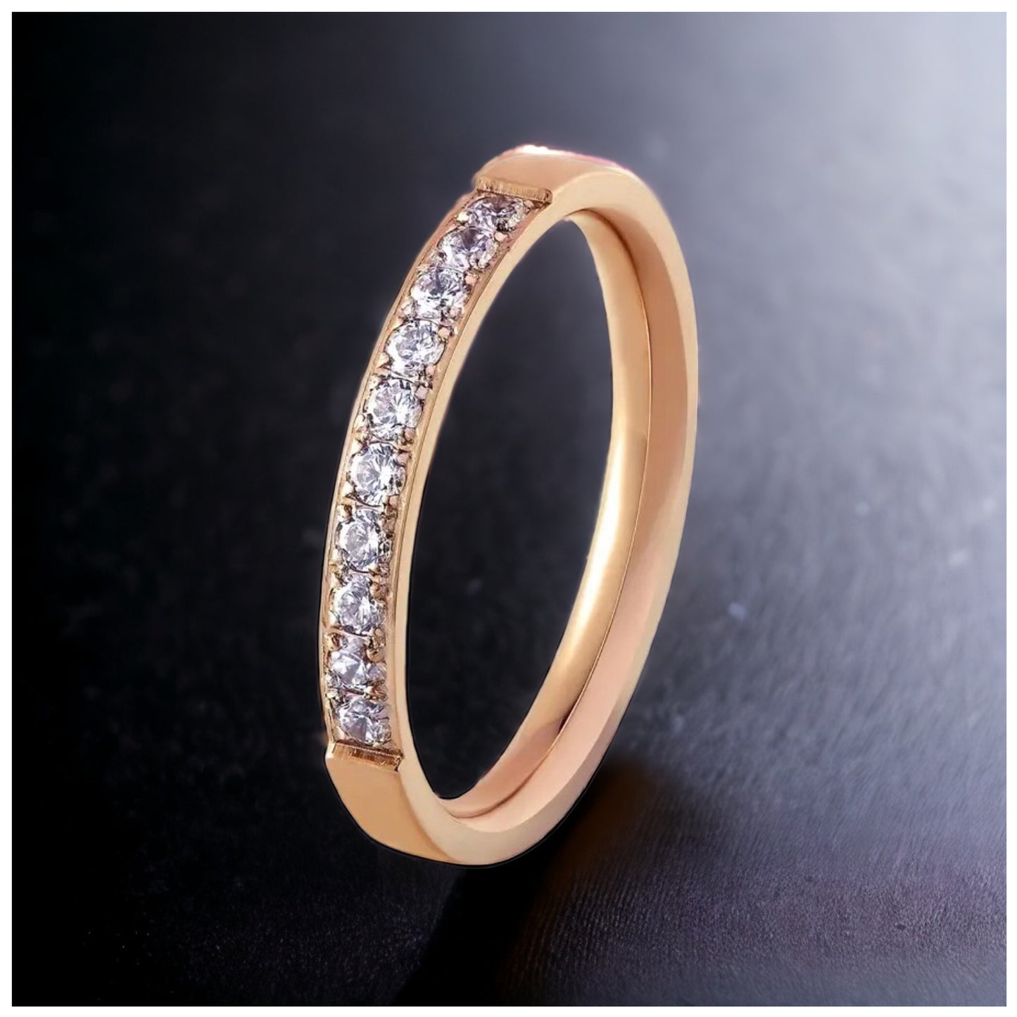 Luxus Iced Out "Rosegold Cristallo" Ringe