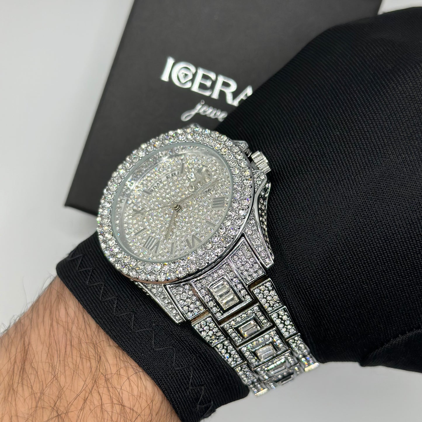 Luxus Designer Iced Out "Paramone" Uhr + Box + Armbandkürzer - ICERAIN JEWELRY