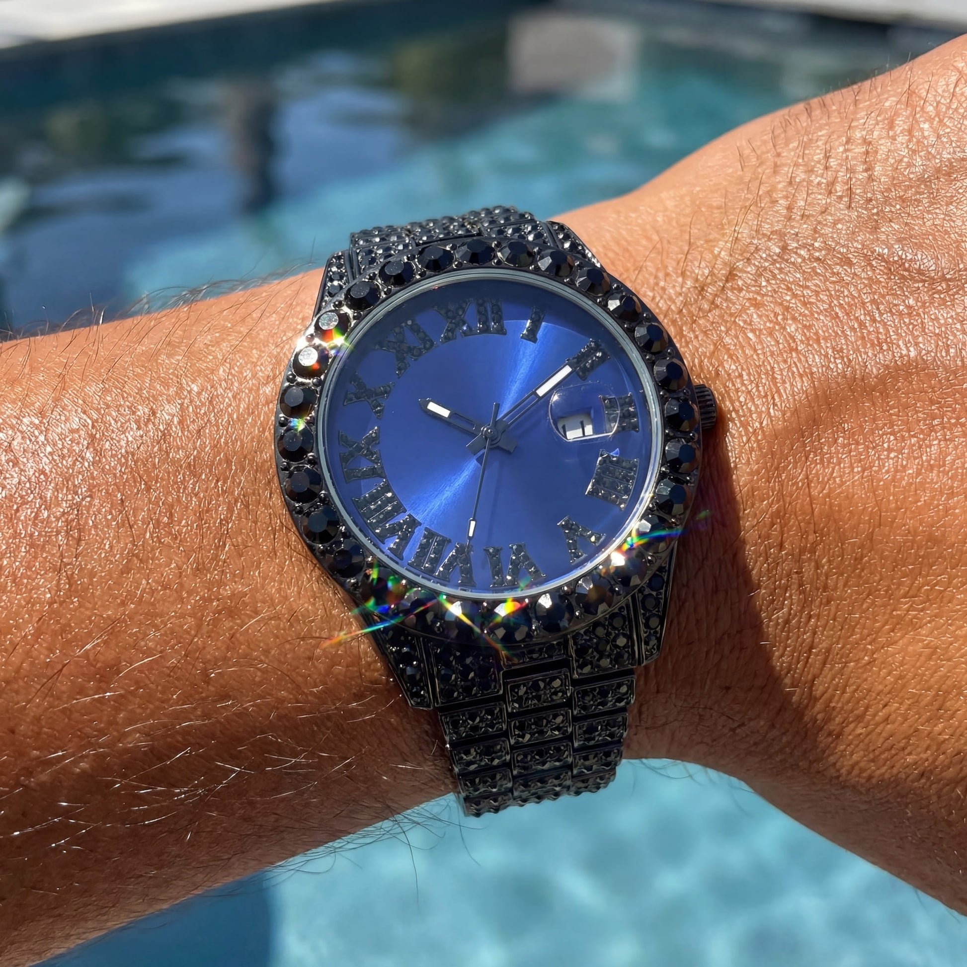 ICED OUT "BLACK FRATELLO" UHR - ICERAIN JEWELRY