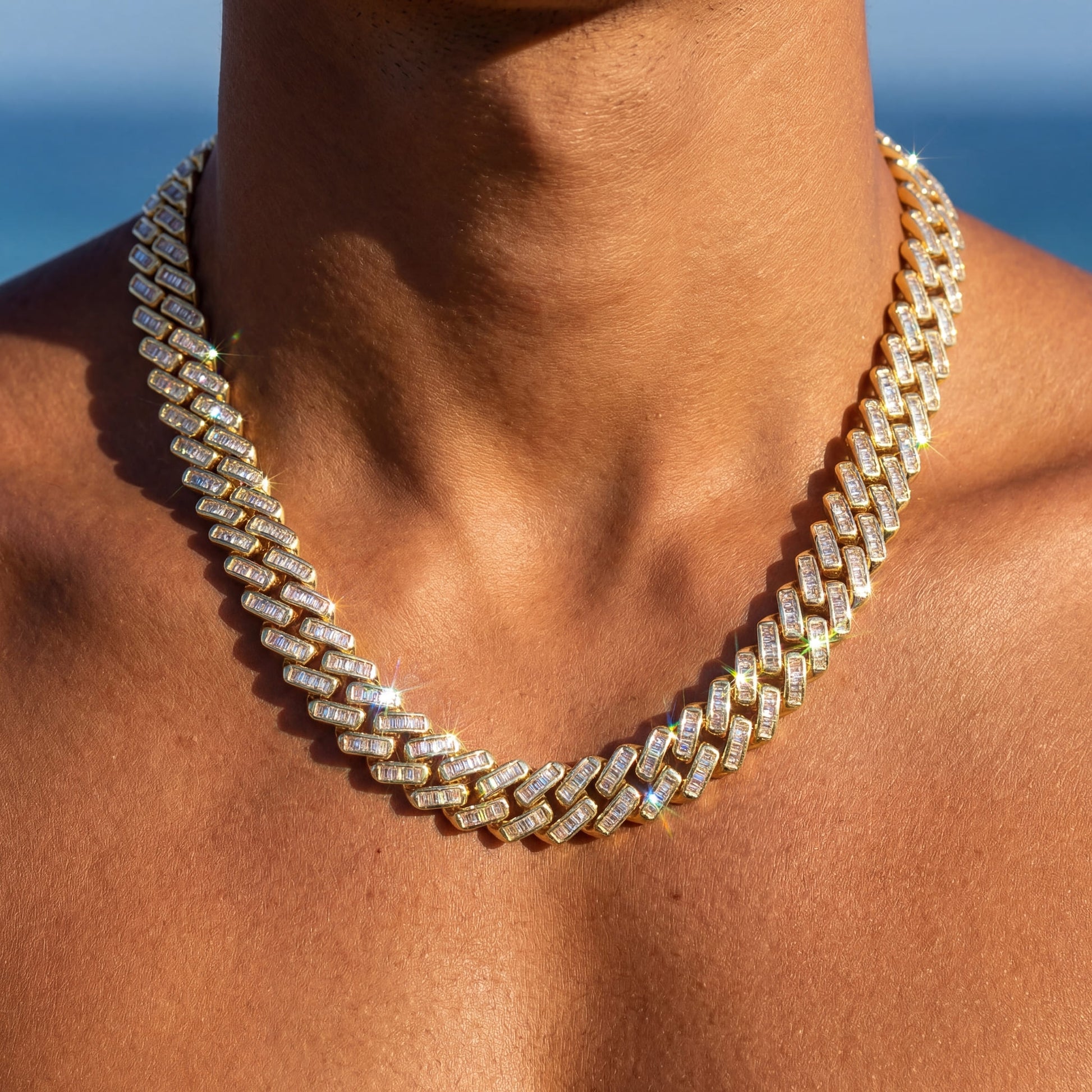 ICED OUT 12MM "GOLD PRONG CUBAN V2" KETTE - ICERAIN JEWELRY