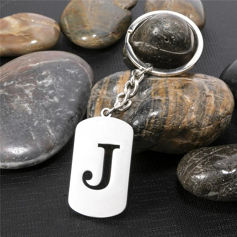 PERSONALISIERTER EDELSTAHL ANFANGSBUCHSTABE "WALLERO" SCHLÜSSELANHÄNGER - ICERAIN JEWELRY