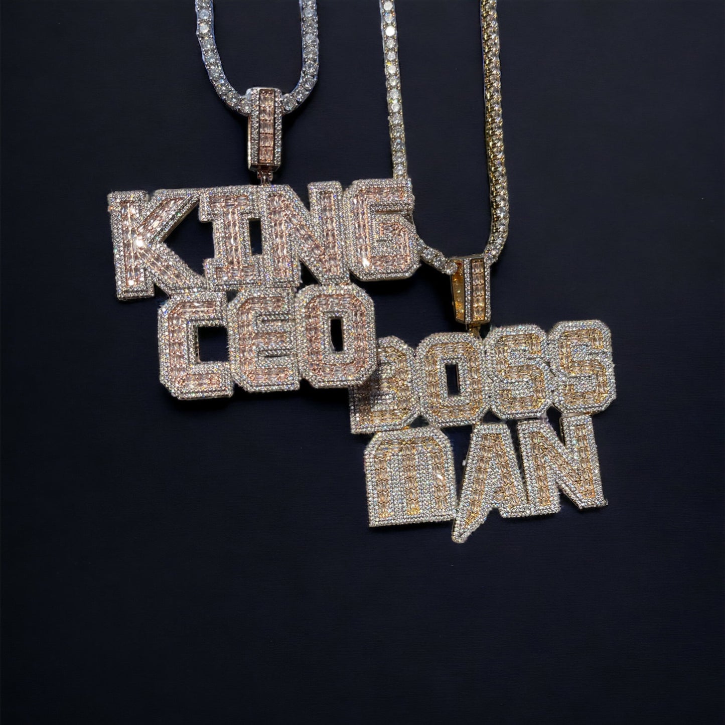 PERSONALISIERTE ICED OUT "BAROLO ICED CHARM" KETTE - ICERAIN JEWELRY