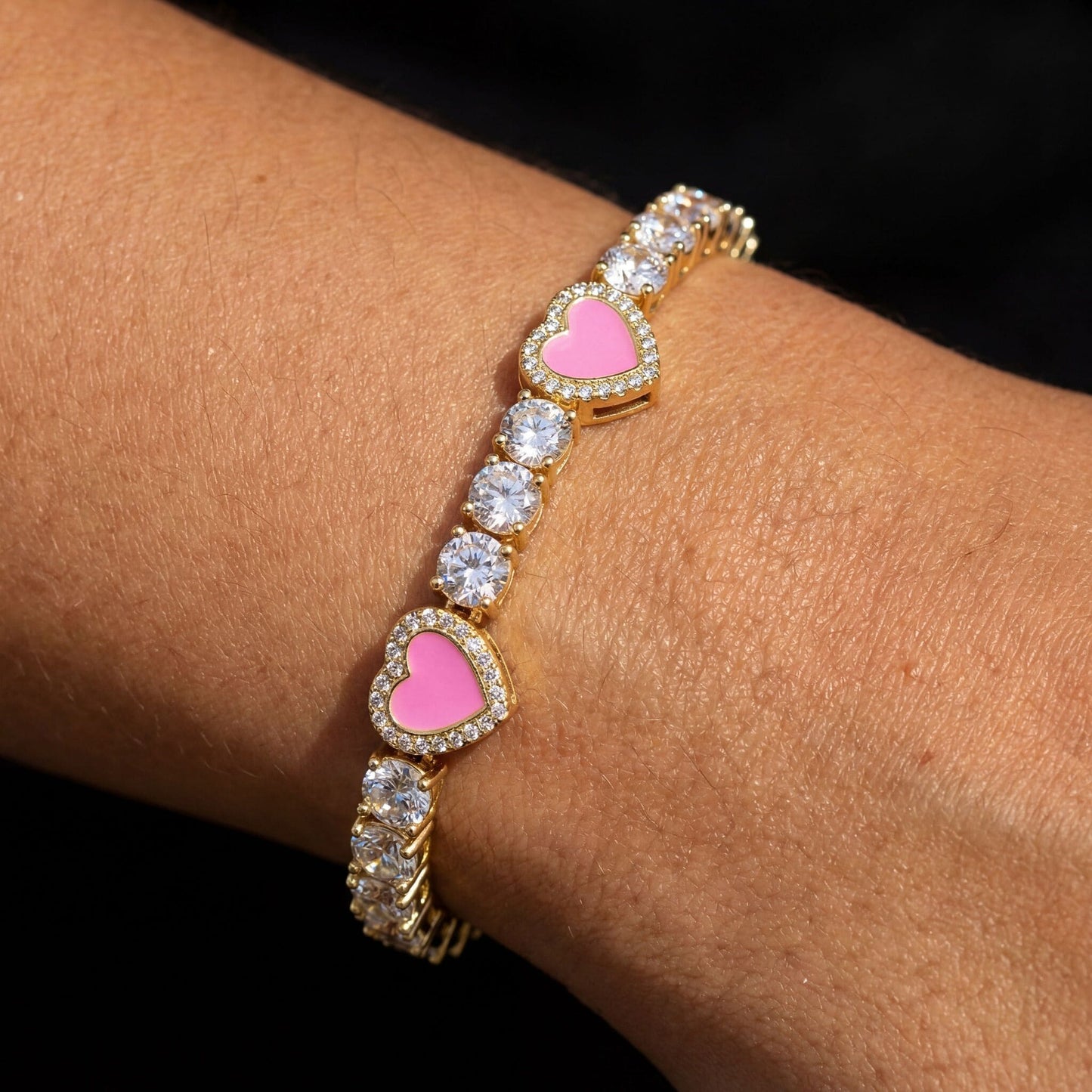 ICED OUT "HEART CLOVER TENNIS" ARMBAND - ICERAIN JEWELRY