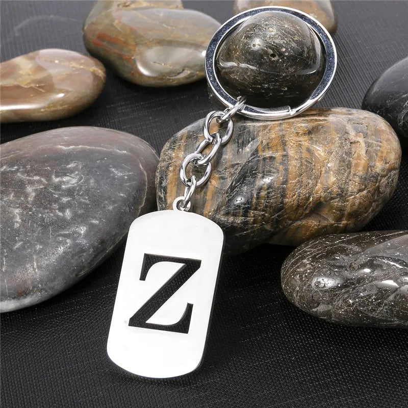 PERSONALISIERTER EDELSTAHL ANFANGSBUCHSTABE "WALLERO" SCHLÜSSELANHÄNGER - ICERAIN JEWELRY