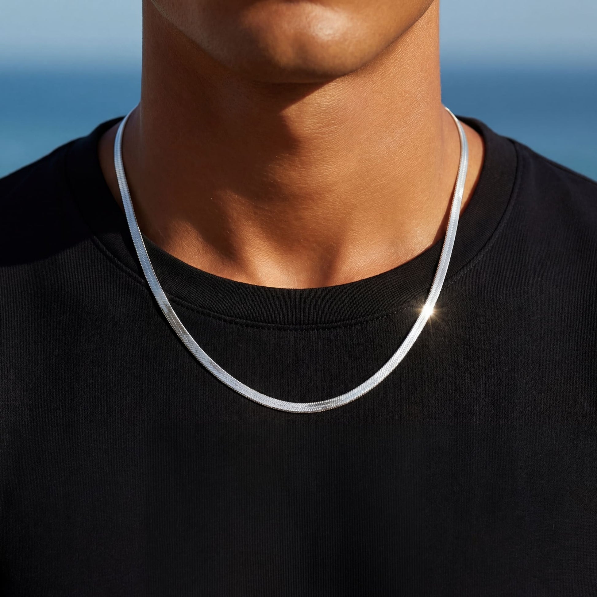 925S SILVER "HERRINGBONE" KETTE - ICERAIN JEWELRY