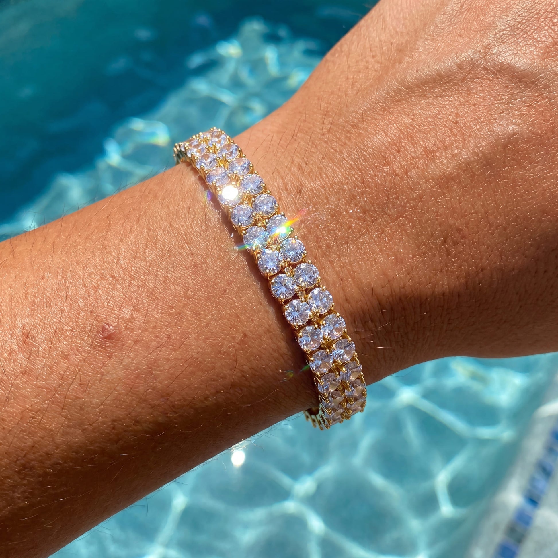 ICED OUT 8MM "DOUBLE ROW TENNIS" ARMBAND - ICERAIN JEWELRY