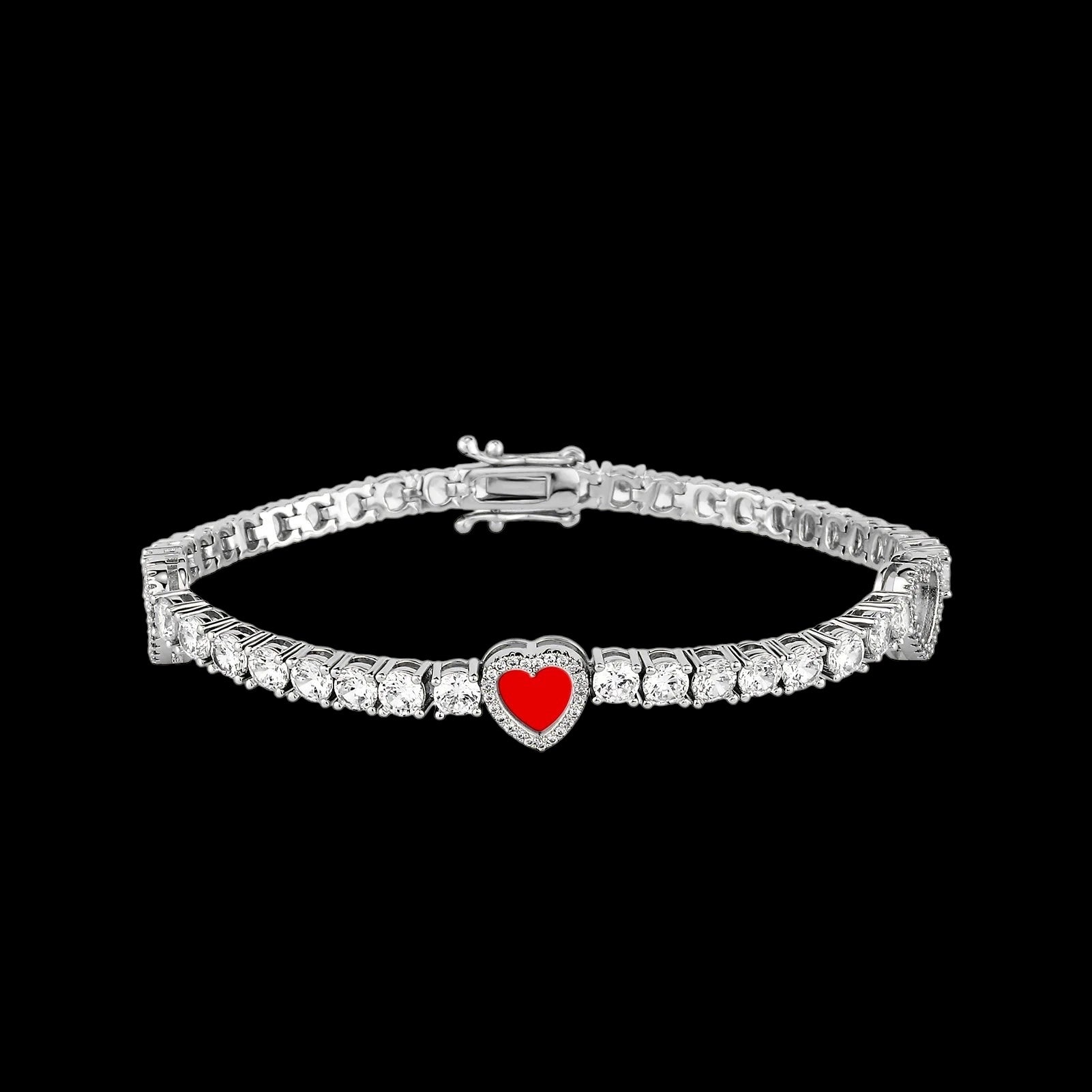 ICED OUT "HEART CLOVER TENNIS" ARMBAND - ICERAIN JEWELRY