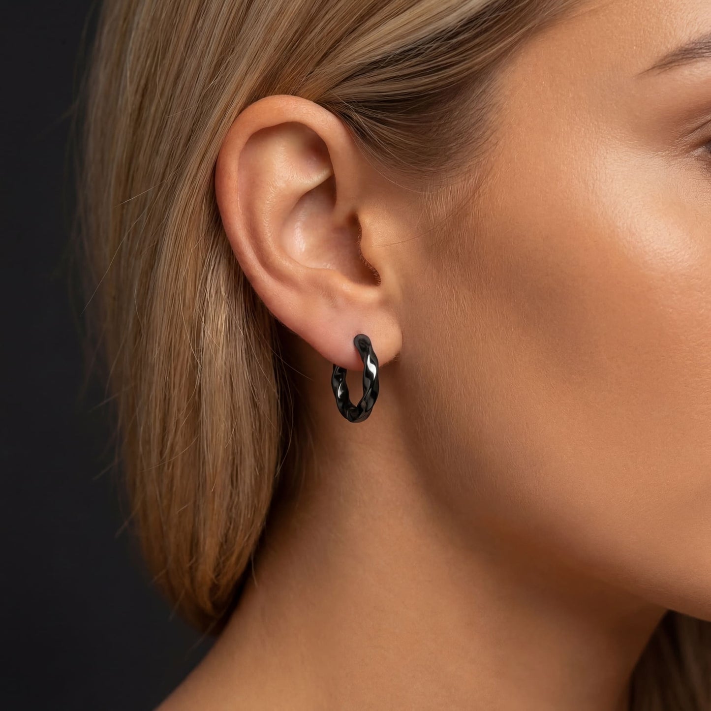 925S SILVER "BLACK WAVE" OHRRINGE - ICERAIN JEWELRY