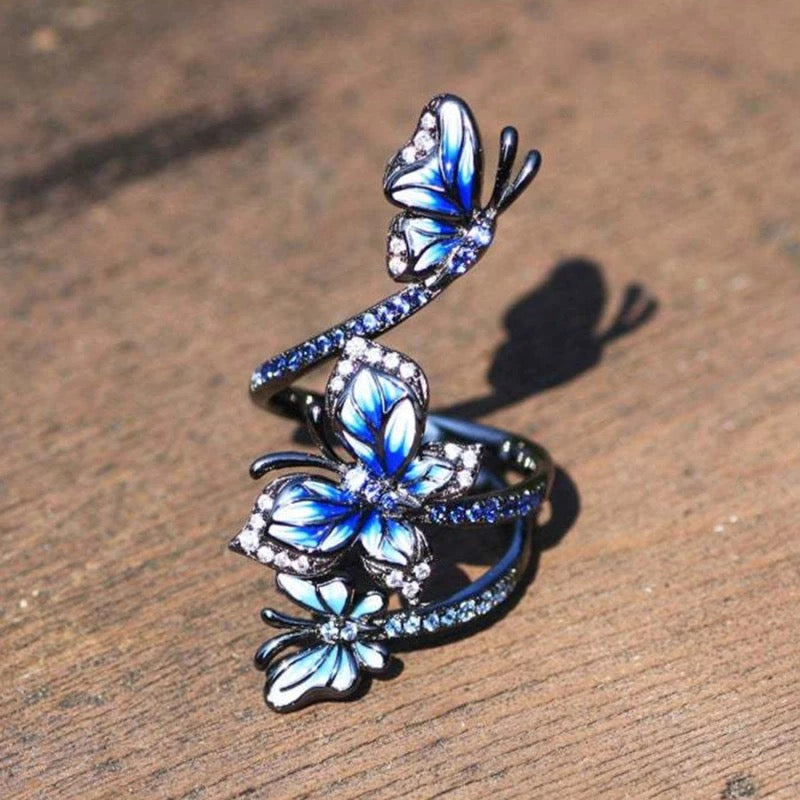 ICED OUT "TRIPLE BUTTERFLY" RING - ICERAIN JEWELRY