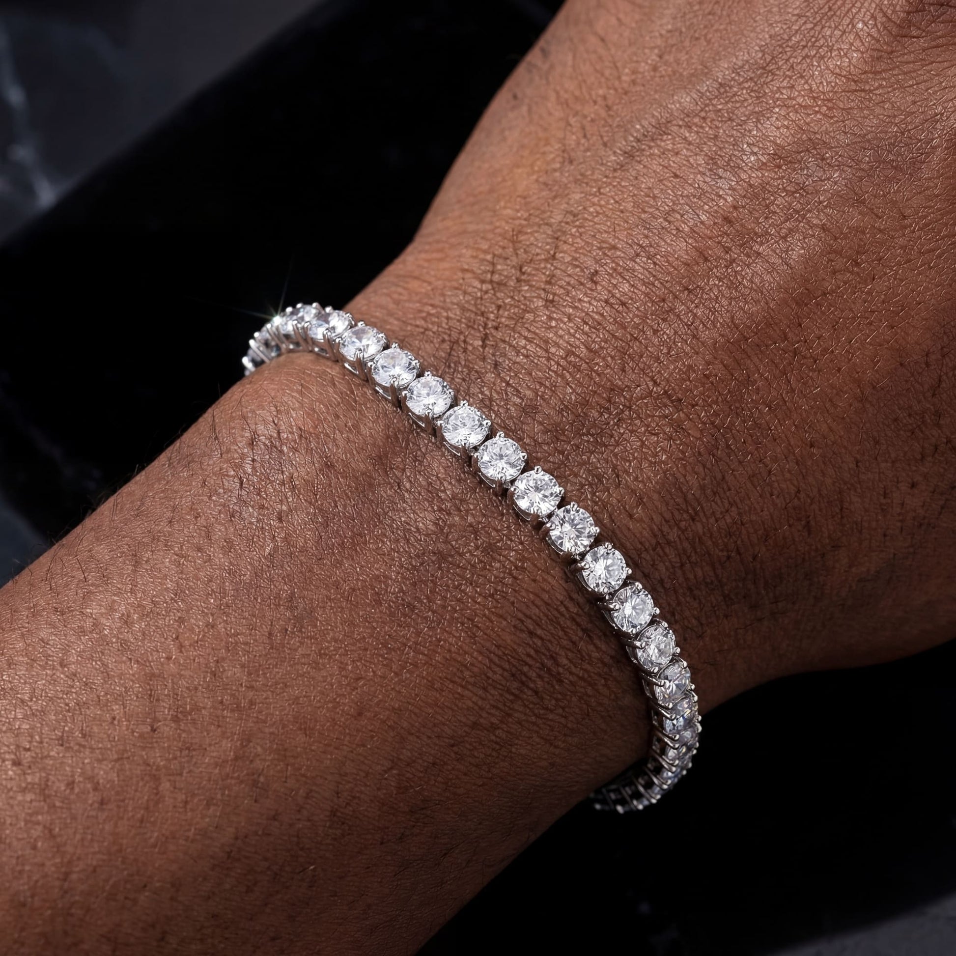 ICED OUT "SILVER TENNIS" ARMBAND - ICERAIN JEWELRY