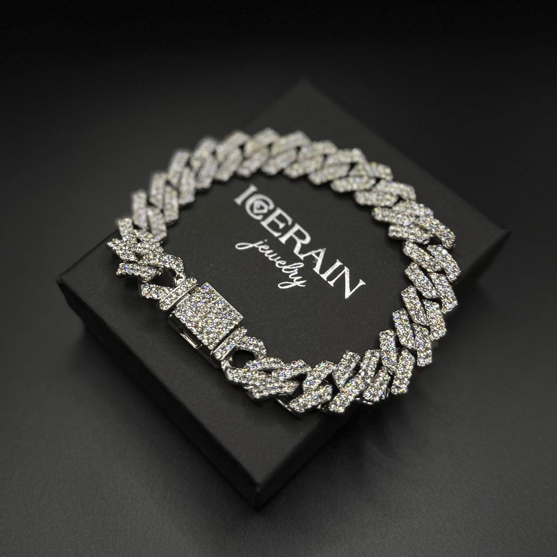 ICED OUT 14MM "SILVER PRONG CUBAN" ARMBAND - ICERAIN JEWELRY