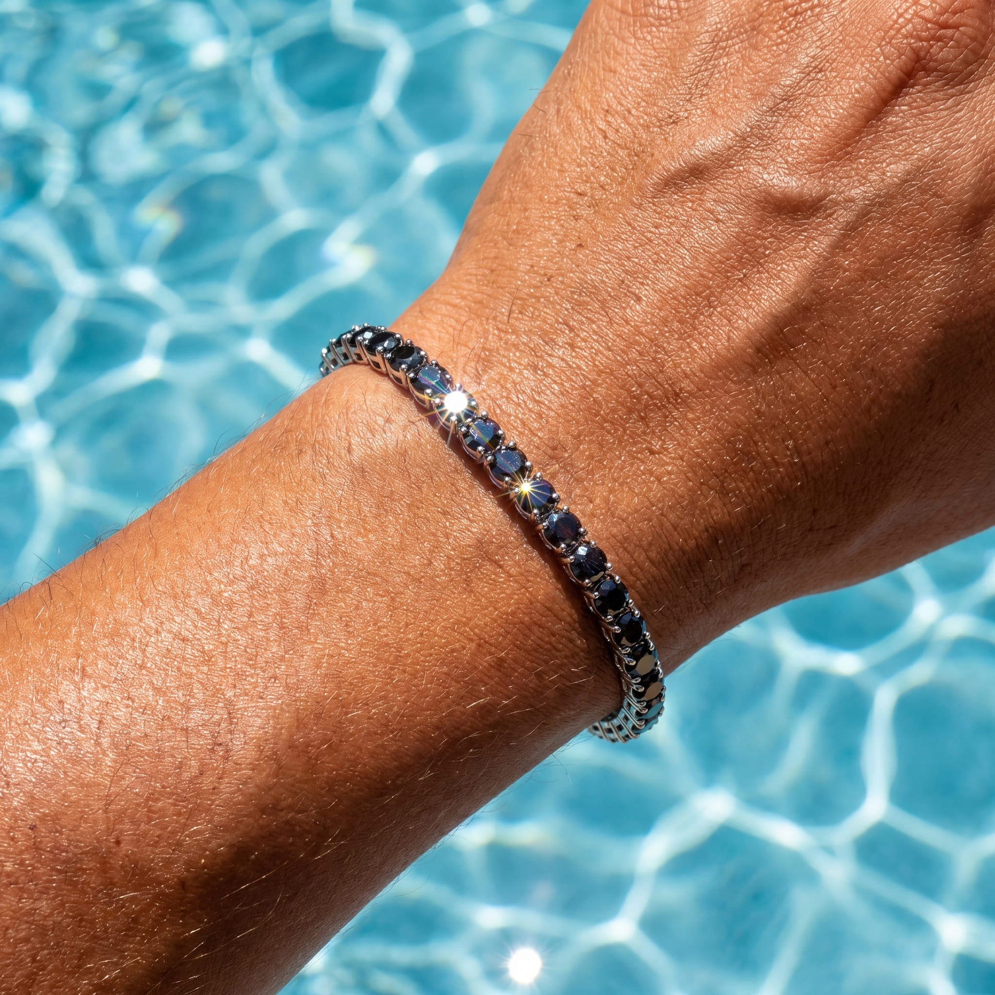 ICED OUT 4MM "BLACK TENNIS" ARMBAND - ICERAIN JEWELRY