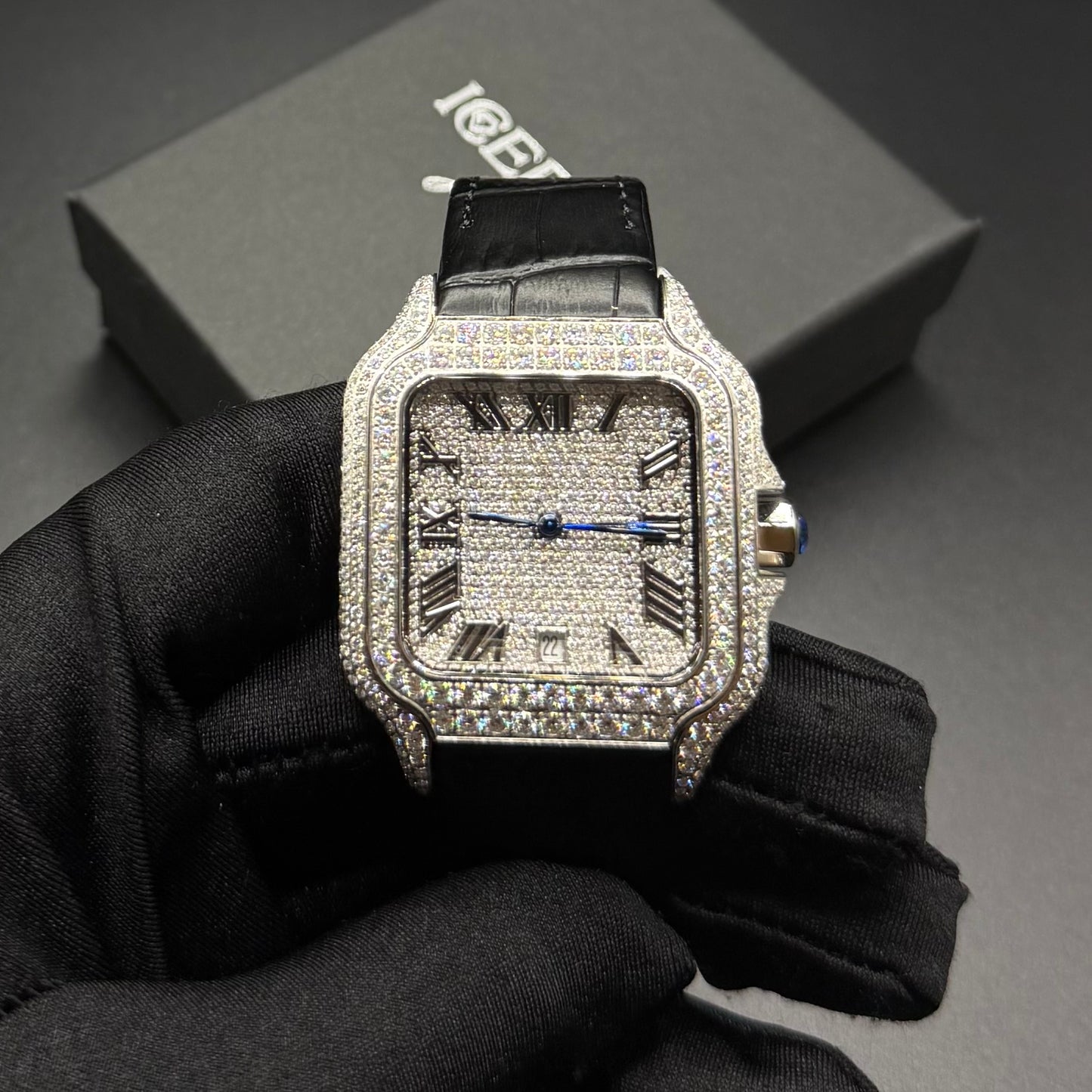 ICED OUT 40MM MOISSANITE "BLACK ROMA PIAZZA" UHR - ICERAIN JEWELRY