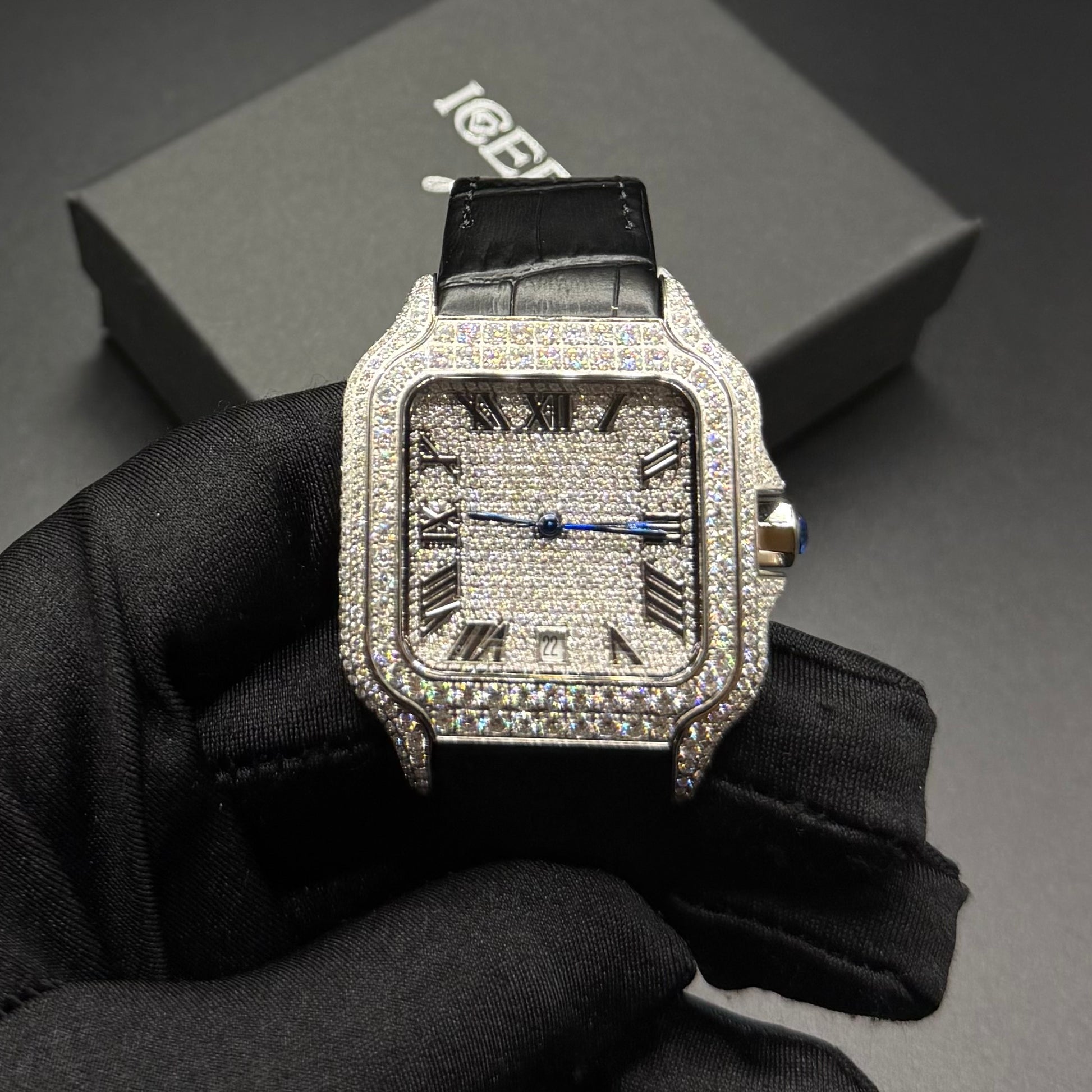 ICED OUT 40MM MOISSANITE "BLACK ROMA PIAZZA" UHR - ICERAIN JEWELRY