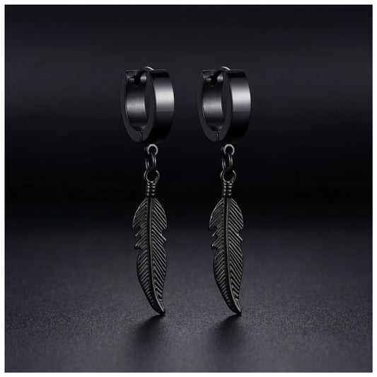 EDELSTAHL "BLACK PIUMA" OHRRINGE - ICERAIN JEWELRY