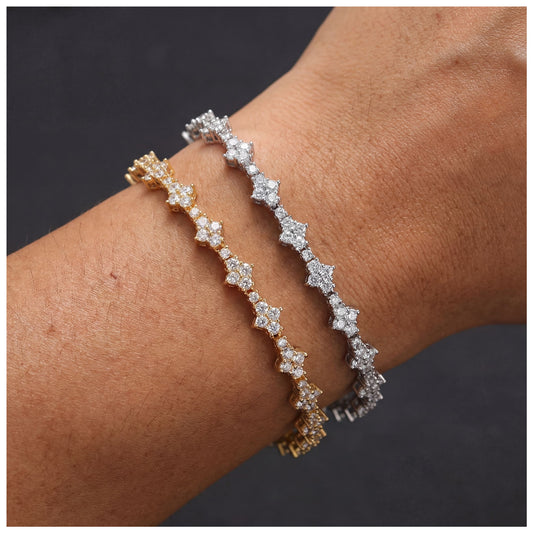 ICED OUT 3MM "TENNIS CROSS" ARMBAND - ICERAIN JEWELRY