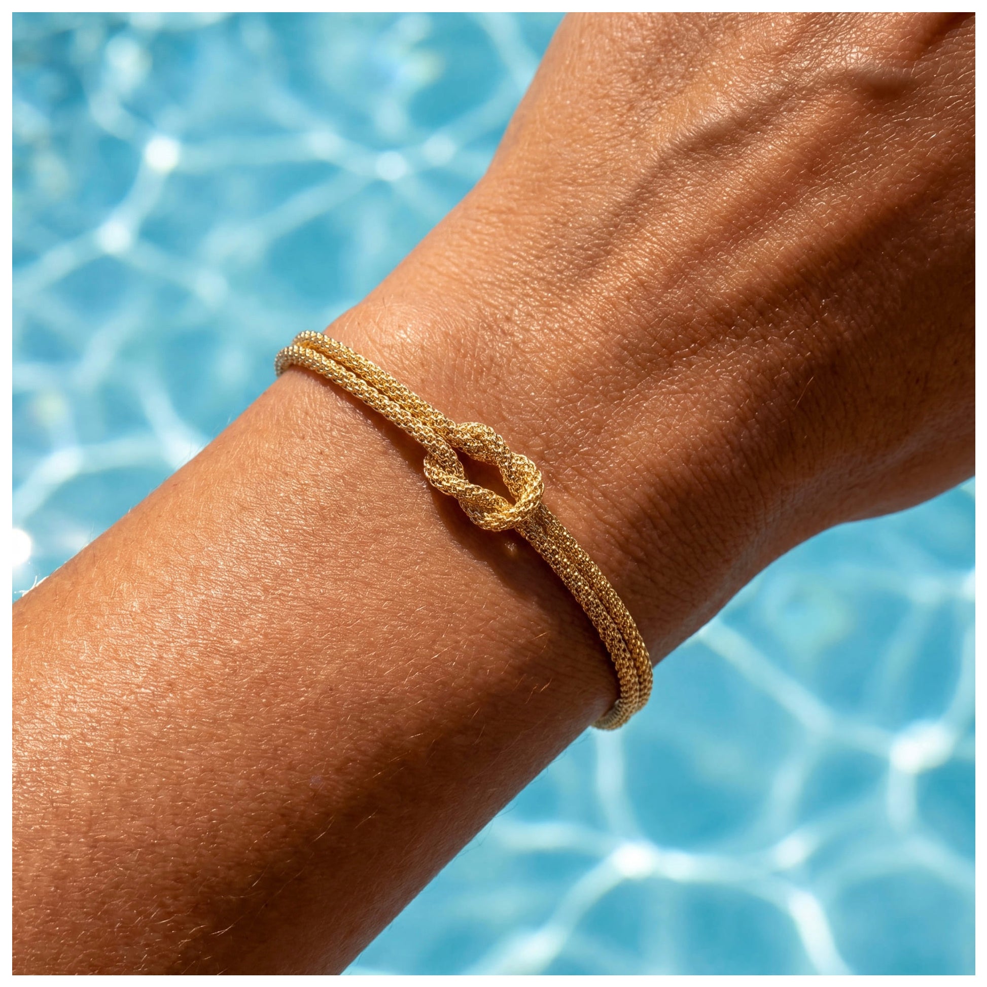 925S SILVER 14K GOLD 1,5MM "KNOT" ARMBAND - ICERAIN JEWELRY