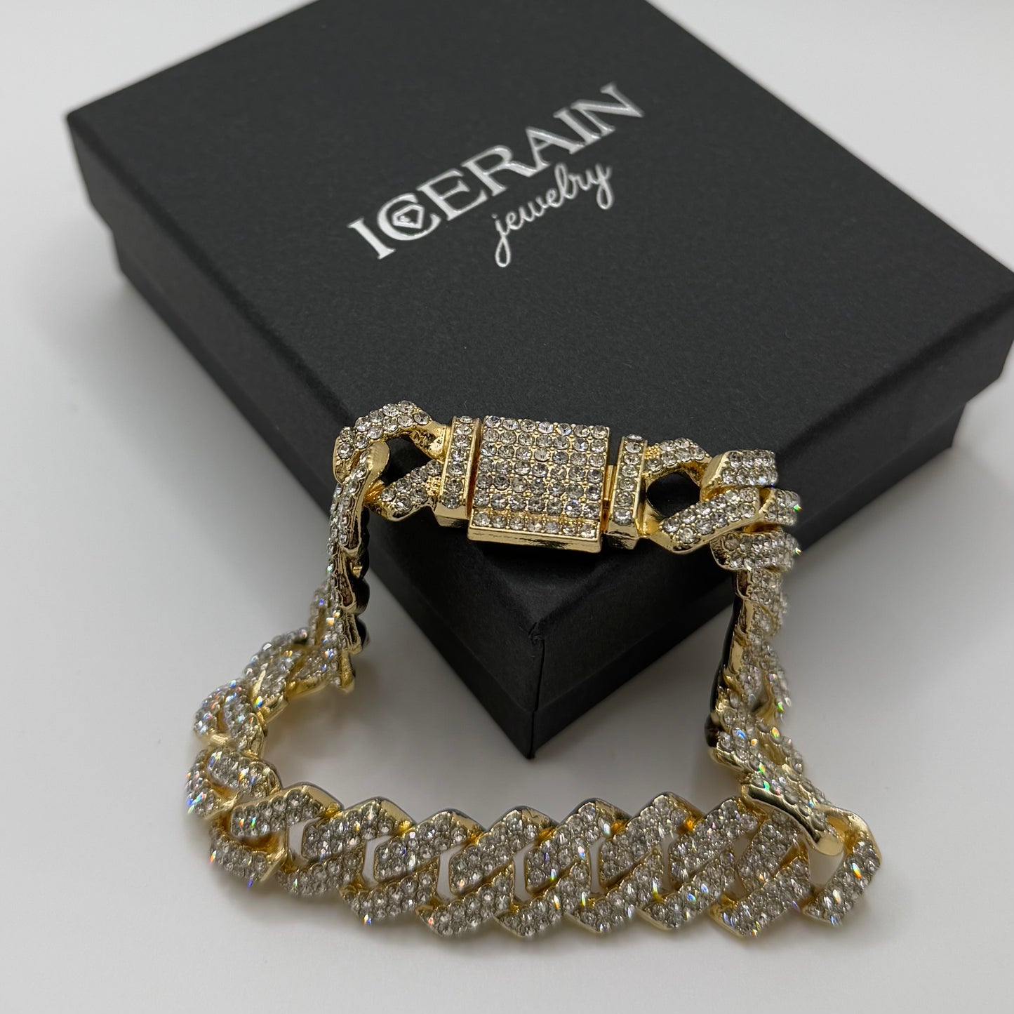 Luxus Iced Out 14mm "Gold Prong" Armbänder - ICERAIN JEWELRY