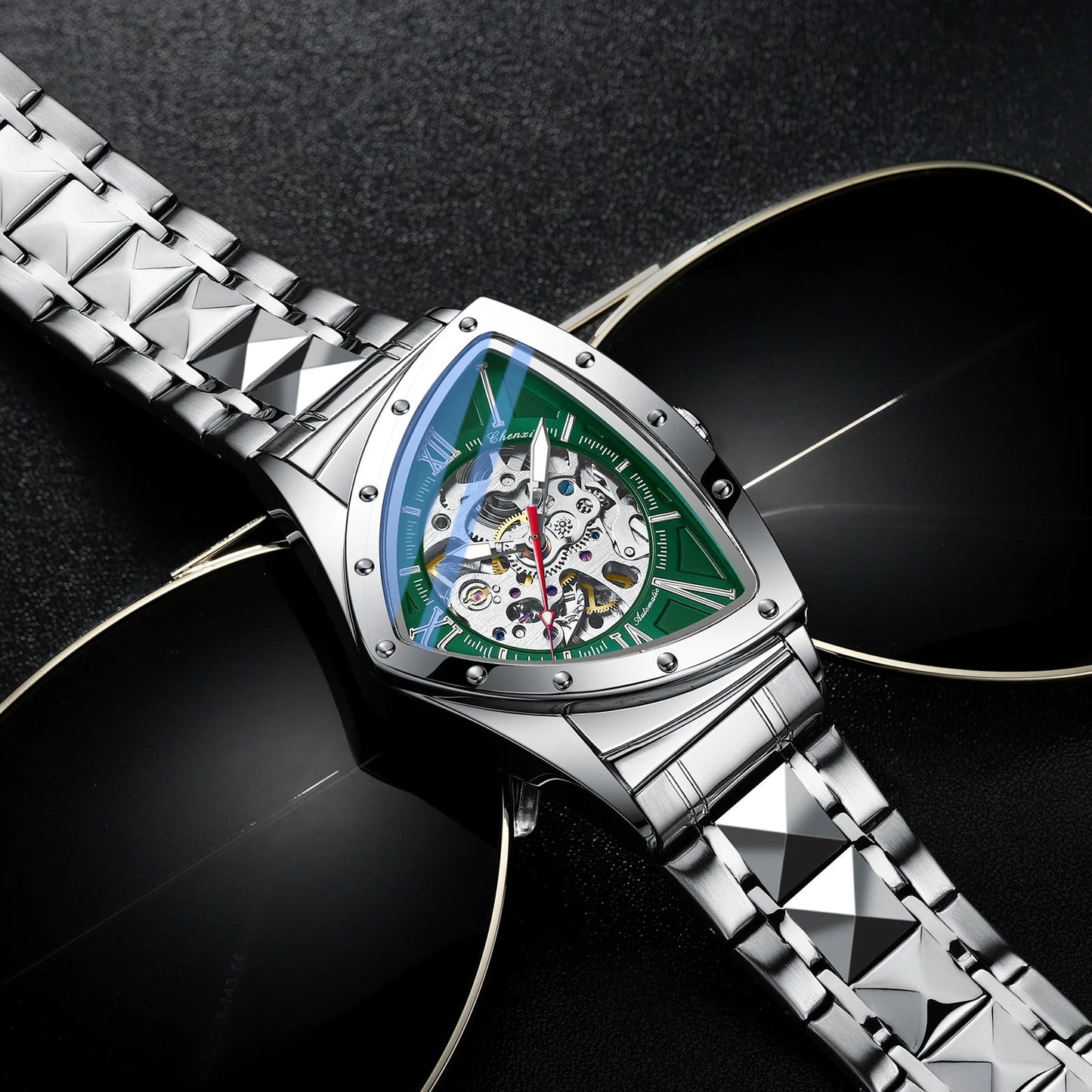 EDELSTAHL AUTOMATIK "TRIANGLAR V2" UHR - ICERAIN JEWELRY