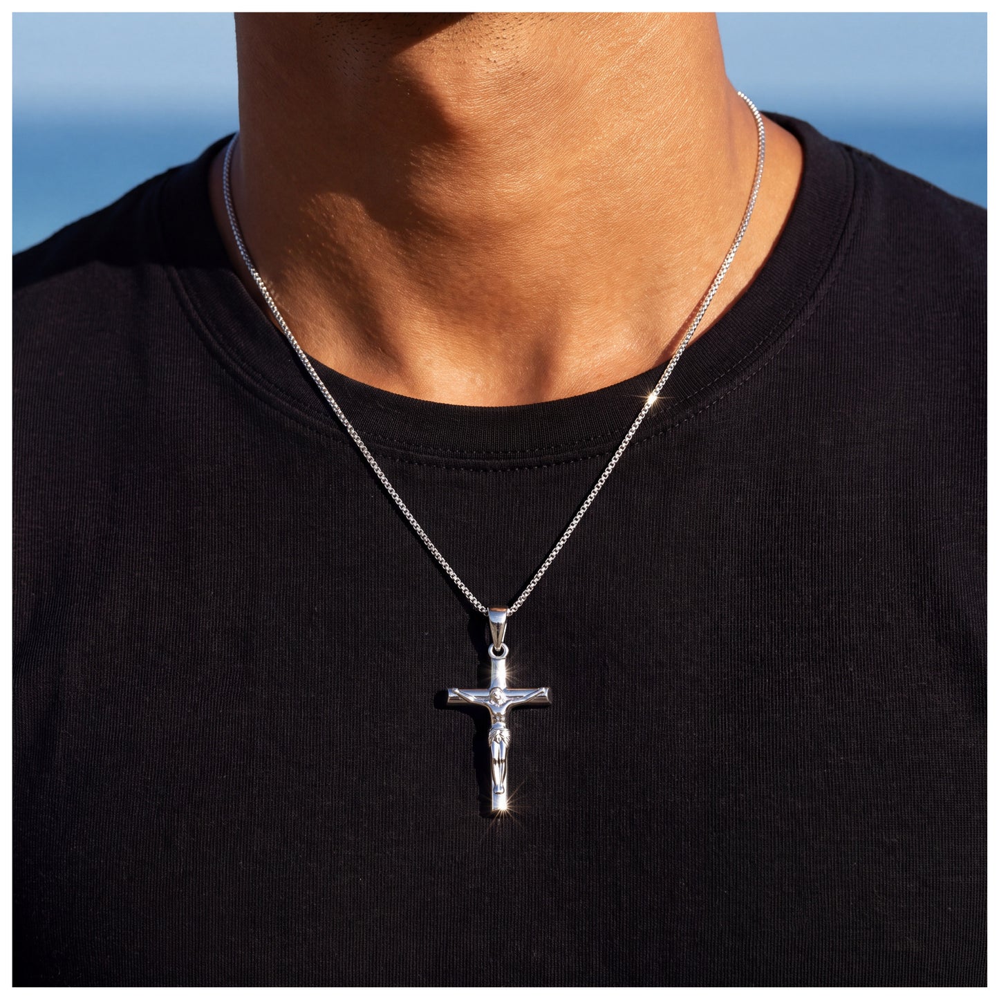 925S SILVER "JESUS" KETTE - ICERAIN JEWELRY