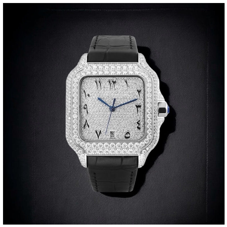 ICED OUT 40MM MOISSANITE "BLACK ARABIC PIAZZA" UHR - ICERAIN JEWELRY