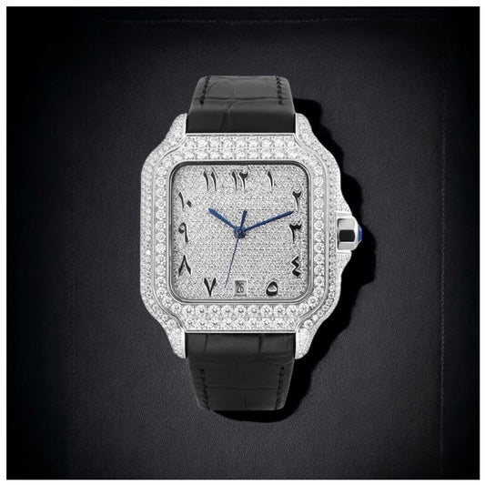 ICED OUT 40MM MOISSANITE "BLACK ARABIC PIAZZA" UHR - ICERAIN JEWELRY