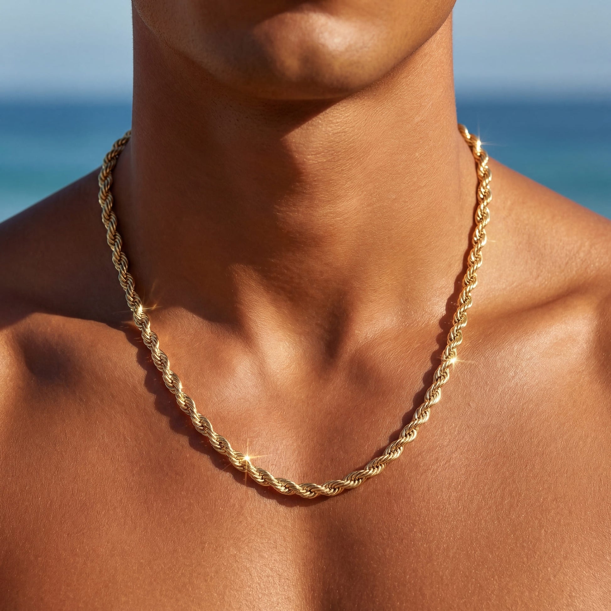 925S SILVER 18K GOLD "ROPE" KETTE - ICERAIN JEWELRY