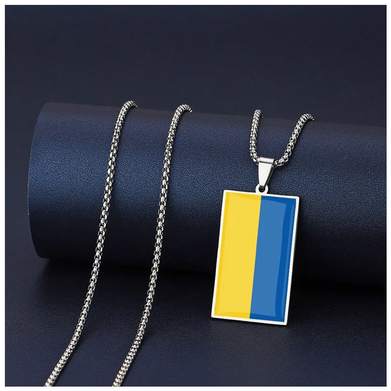 EDELSTAHL "UKRAINE FLAG" LÄNDERKETTE - ICERAIN JEWELRY