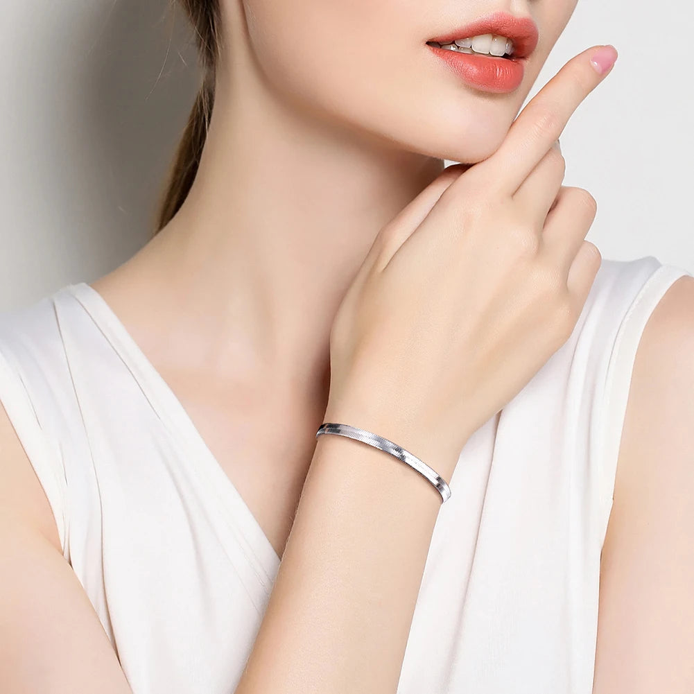 925S SILVER "HERRINGBONE" ARMBAND - ICERAIN JEWELRY