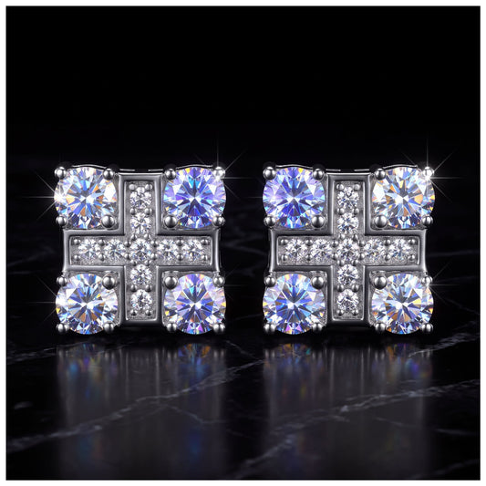 ICED OUT MOISSANITE "PARC" WEISSGOLD 925S SILVER OHRRINGE