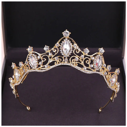 ICED OUT GOLD "ROYAL WHISPER" DIADEM/TIARA