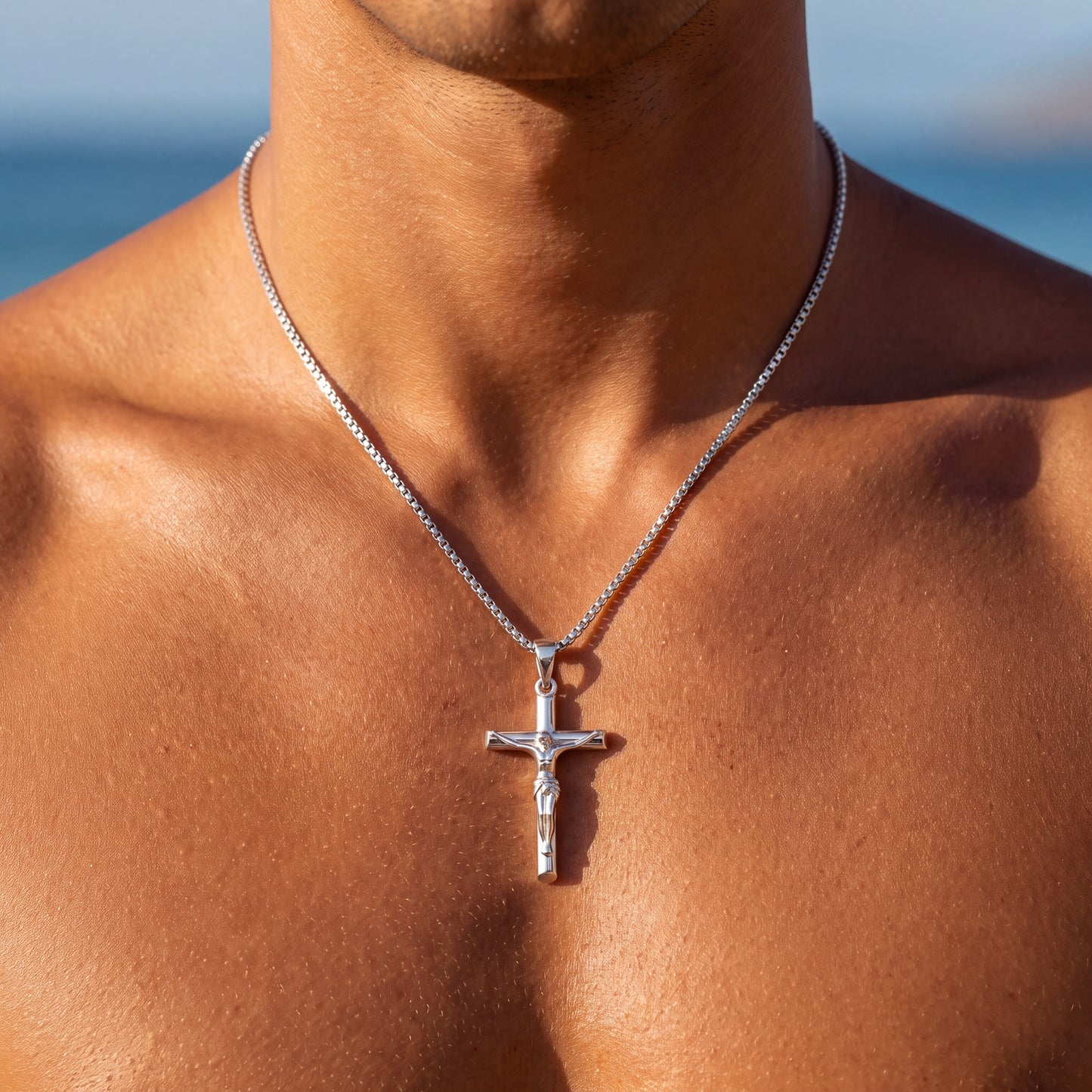 925S SILVER "JESUS" KETTE - ICERAIN JEWELRY