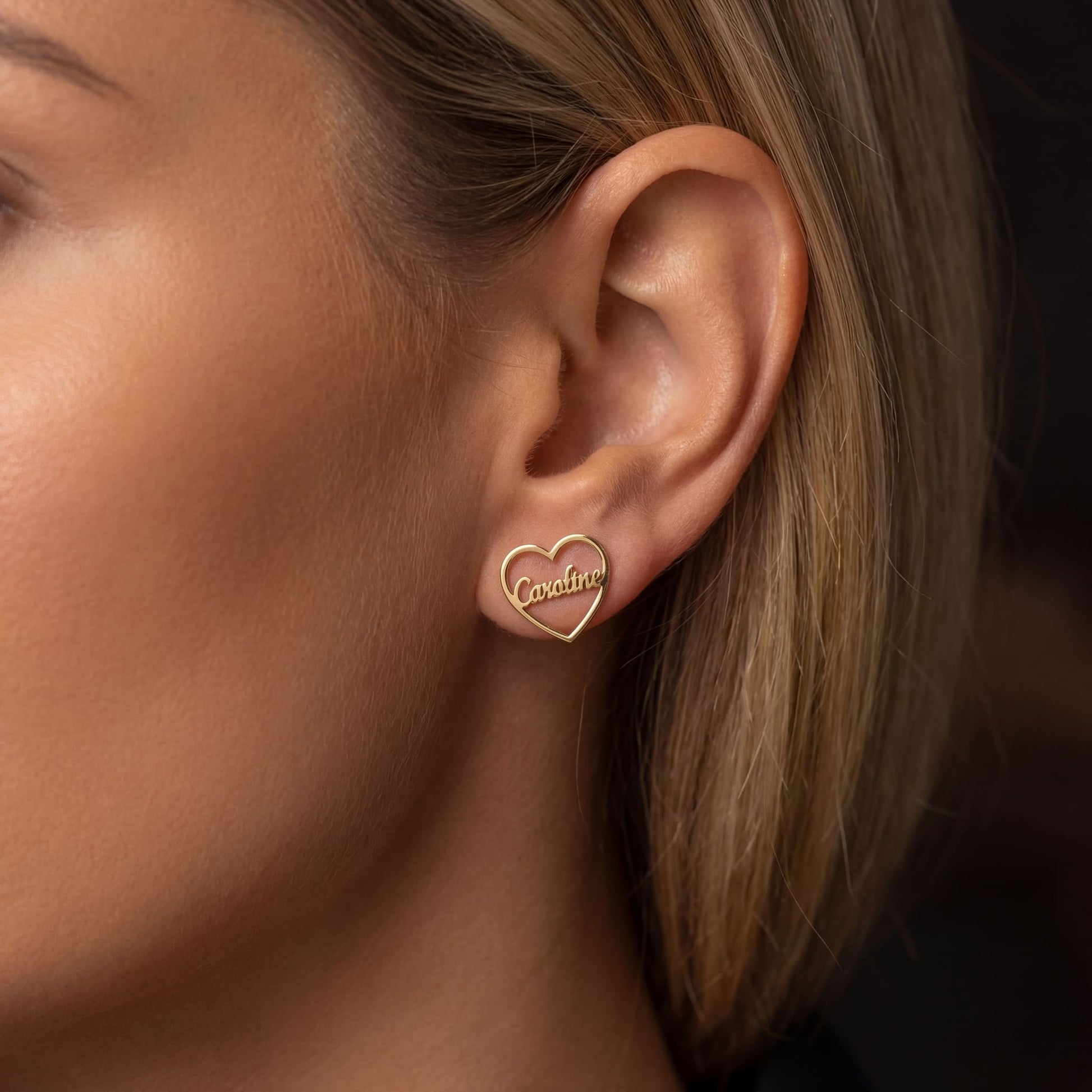 PERSONALISIERTE EDELSTAHL "HEART" OHRRINGE - ICERAIN JEWELRY