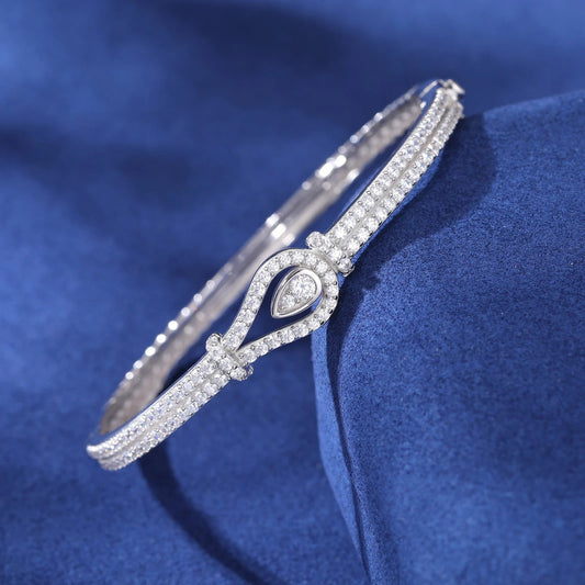 ICED OUT MOISSANITE "LILLE" WEISSGOLD 925S SILVER ARMREIF - ICERAIN JEWELRY