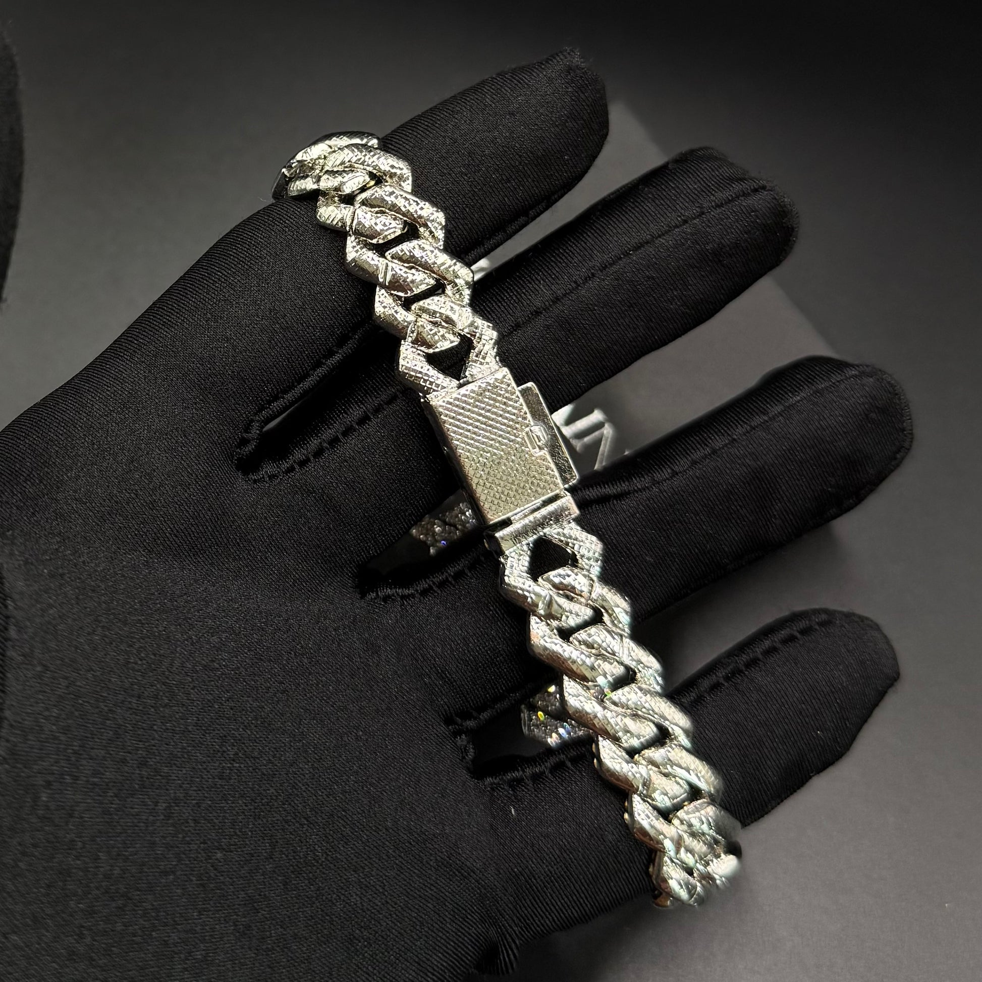 ICED OUT 14MM 4-IN-1 "SILVER PRONG" SCHMUCKSET (2 HALSKETTEN + ARMBAND + UHR) - ICERAIN JEWELRY