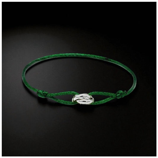 SALE | STOFF/EDELSTAHL "GREEN/SILVER TRICOLOR" ARMBAND - ICERAIN JEWELRY
