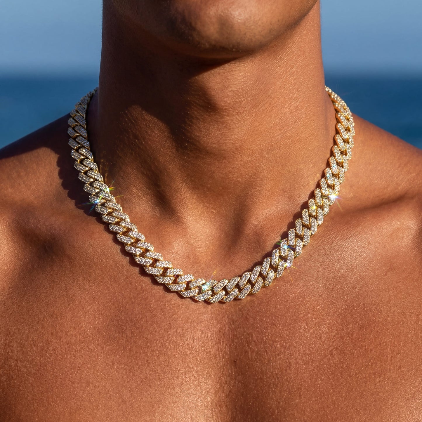 ICED OUT 10-14MM "GOLD PRONG CUBAN" KETTE [HEAVY VERSION] - ICERAIN JEWELRY