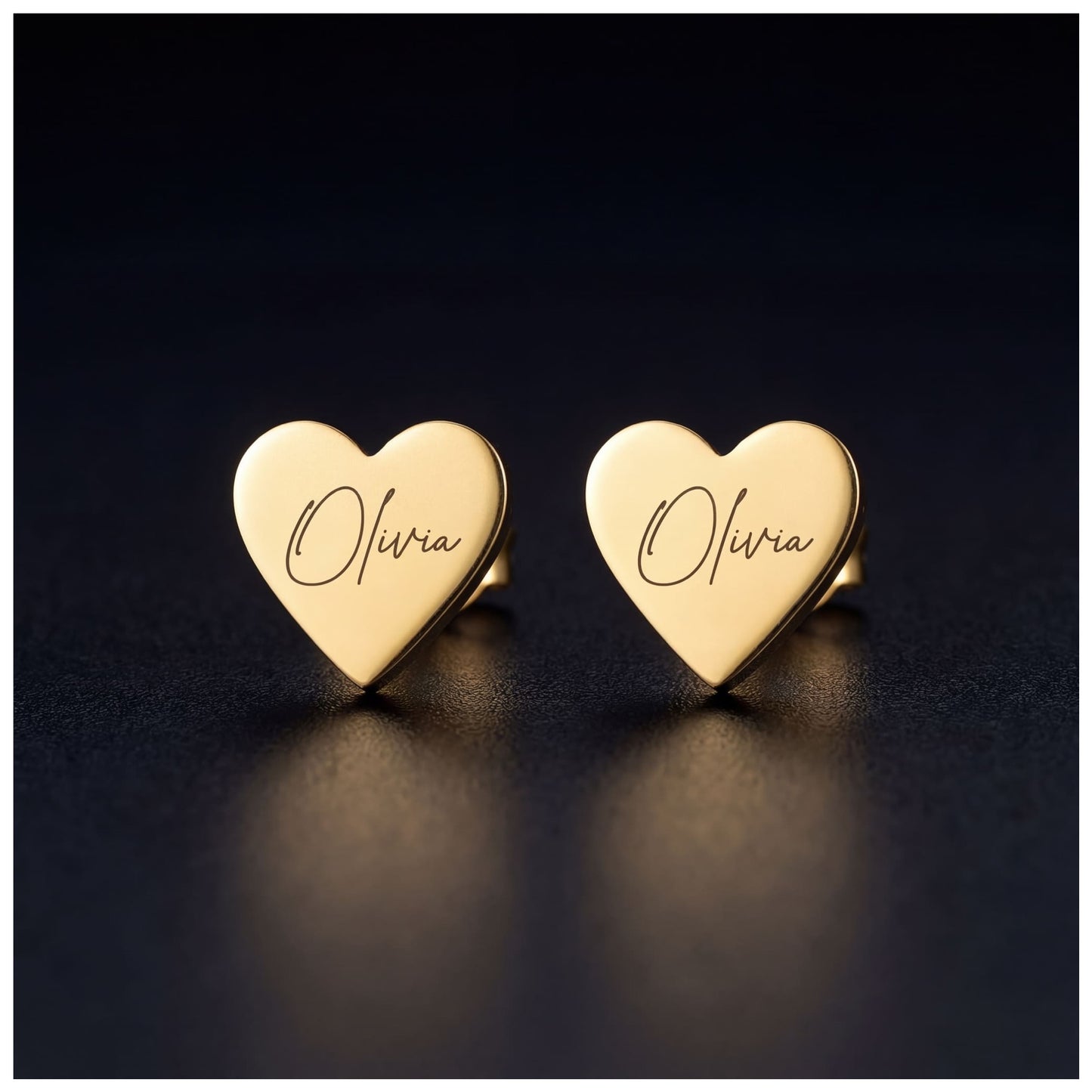 PERSONALISIERTE EDELSTAHL "HEART V2" OHRRINGE - ICERAIN JEWELRY