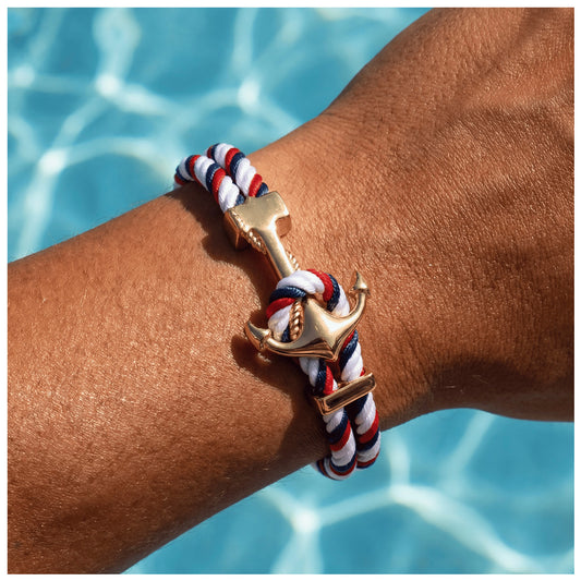 STOFF/EDELSTAHL "ANCHOR" ARMBAND - ICERAIN JEWELRY