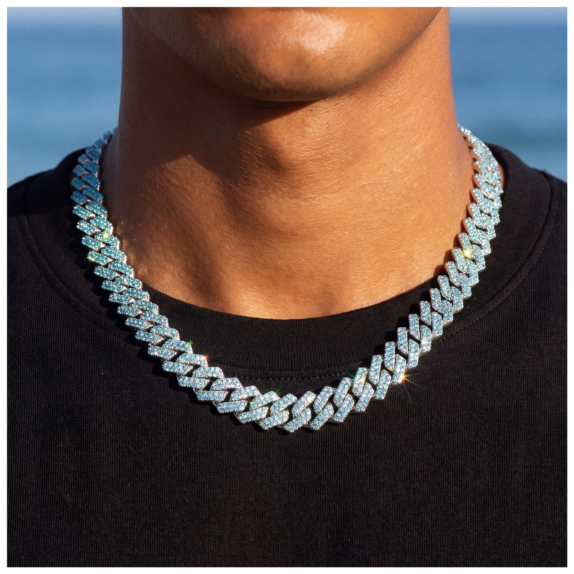 ICED OUT 14MM "BLUE PRONG CUBAN" KETTE [CLASSIC VERSION] - ICERAIN JEWELRY